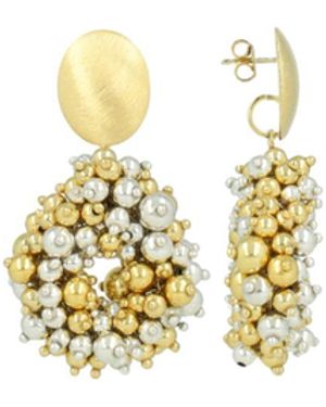 LOTT.gioielli Coloured Earrings Louise Irregular Double Stones Drop S - Metallic