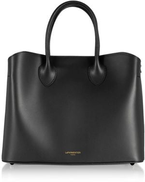 Le Parmentier Jackie Leather Tote Bag - Black
