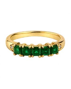 Belinda Jewelz Emerald Princess Cut Birthstone Ring - Green