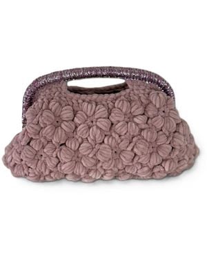 Springmoonatelier Powder Velvet Hand-Knitted Designer Bag – Elegant, Soft And Unique - Brown