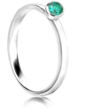 The Jewellery Store London May Birthstone Stackable Ring – Emerald Gemstone - Metallic