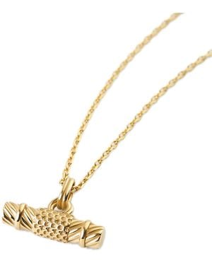 Elk & Bloom Raise The T-Bar Chunky 14K Pendant Necklace - Metallic