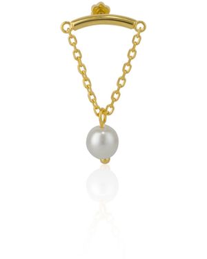 Spero London Pearl Drop Sterling Piercing - Metallic