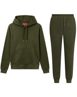 Maison Tangerine Khaki Premium Cotton Sweatshirt & Joggers Tracksuit Set For - Green