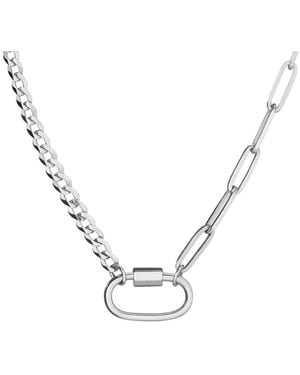 Bermuda Watch Company Annie Apple Esti Carabiner Sterling Silver Chain Necklace - Metallic