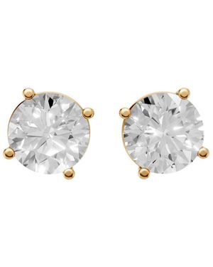 Aya Fine Jewelry Brilliant Round Solitaire Lab Diamond Stud Earrings For - White
