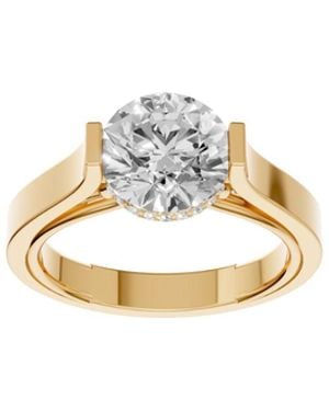 Aya Fine Jewelry Round Brilliant Lab Grown Diamond Solitaire Engagement Ring - Metallic