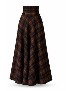 Nikka Place Long Wool Skirt With High Waist And Pockets - Black