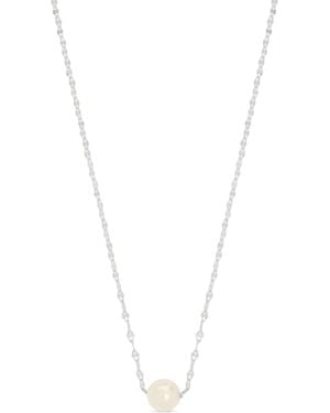 Esterah Floating Pearl Necklace - Metallic