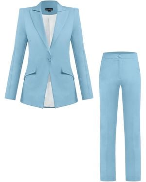 Tia Dorraine Illusion Classic Tailored Suit - Blue