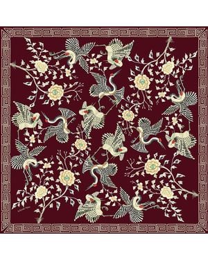 Artemis Muse Dynastic Birds Wine Luxury Silk Large Scarf - Red