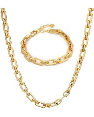 Crystals and Co Chunky Box Chain Set - Metallic