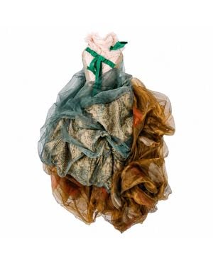 Miro Misljen Corseted Lace Ball Gown - Green