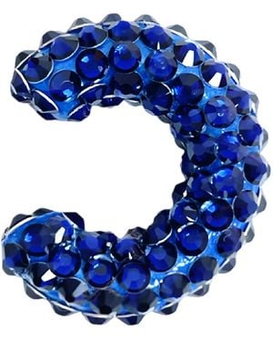 PINAR OZEVLAT Crystallised Lily Ear Cuff Sapphire - Blue