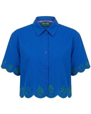 King Naked Sweet Nothing Crop Shirt - Blue
