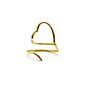 VicStoneNYC Fine Jewelry Rolling Open Heart Ring - Metallic