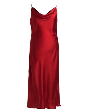 MIONÈ Midi Silk Slip Dress - Red