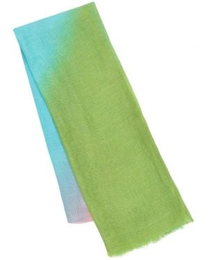 Heritagemoda Multicolour Dip Dye Ombré Linen Scarf - Green