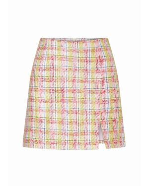 NAZLI CEREN Vance Cotton Tweed A-Line Skirt - Multicolour