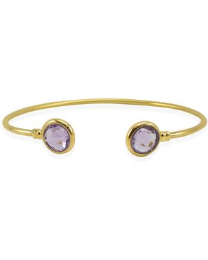 Vintouch Italy Brio Amethyst Gold Vermeil Cuff Bracelet - Metallic