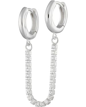 Scream Pretty Tennis Chain Double Huggie Earring - White