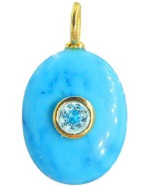 KAMARIA Howlite Gemstone Pendant With Topaz - Blue