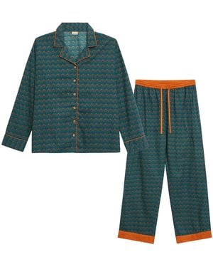 Inara Cinnamon Dusk Cotton Pyjamas - Green