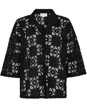 Raffya Shelli All Over Broderie Anglaise Shirt - Black