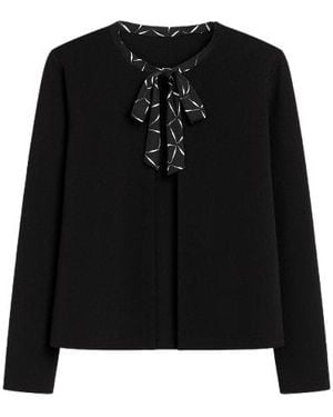 Conquista Cardigan With Pattern Detail - Black