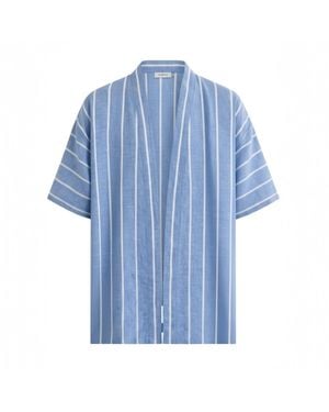 ORIGIN OF HEARTS Valerie Nautical Stripe Kimono Shirt - Blue