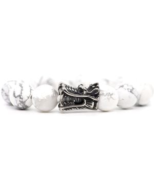 Shar Oke Howlite & Dragon Beaded Bracelet - White