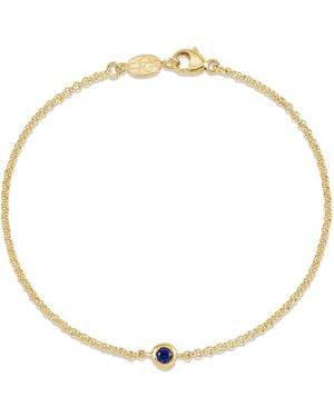 Dower & Hall Single Sapphire Dewdrop Chain Bracelet - Metallic
