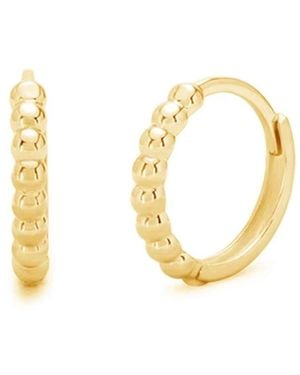 Nazzar Beaded Huggie Hoop Earrings - Metallic