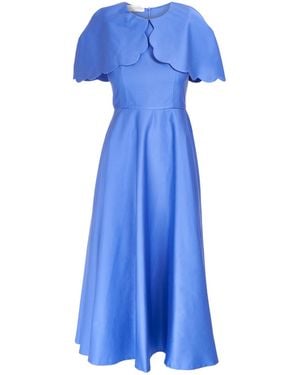 Sofia Tsereteli Satin Capelet Dress - Blue