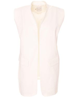 IPANOMI Straight-Fit Cotton Twill Vest Minimalist Design With Mandarin Collar And Pockets - Pink