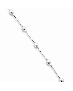 The Pheia Almond Bead Anklet - Metallic
