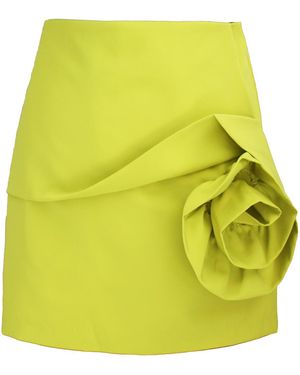 Richa Sharma Luxury Floral Detail Mini Skort - Yellow