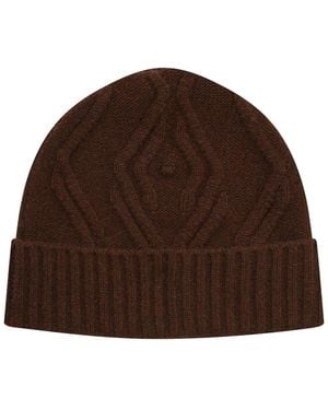 Loop Cashmere Cable Beanie - Brown