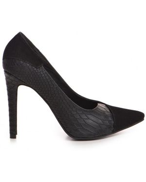 The 5Th Element Selma Print & Suede Stiletto Court Shoes - Black