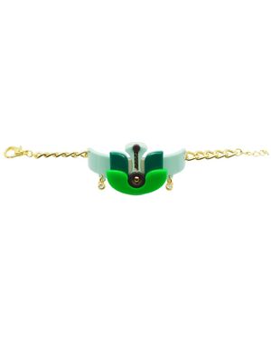 Gissa Bicalho Acrylic Handmade Bracelet Lotus - Green