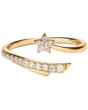 Vanhi Crystal Shooting Star Open Ring - Metallic