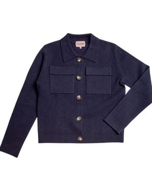 Porridge Knitwear Wool Rebecca Jacket - Blue