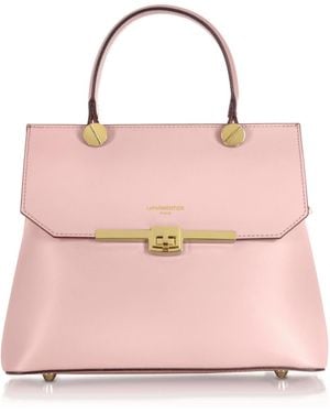 Le Parmentier Atlanta Top Handle Satchel Bag W/Shoulder Strap - Pink