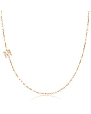 Maya Brenner 14K Asymmetrical Pavé Diamond Letter Necklace - Metallic