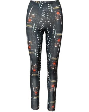 ARTISTA Bright Printed Elastic Leggings - Grey