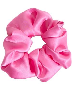 Lost Pattern Silken Hair Silk Scrunchie Hair Tie - Pink