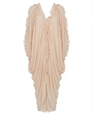 Cy Boutique Neutrals Ruffle-Trim Draped Resort Dress - Natural