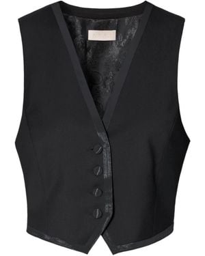 AGGI by HALEWSKI Uma Fashion Short Suit Vest - Black