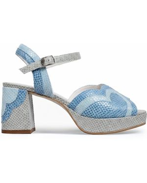 Terry De Havilland Esme Platform Block Heel - Blue