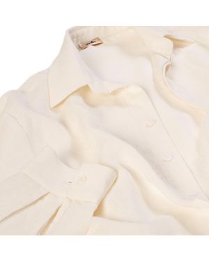 Vanilla&Chocolate Linen Shirt Coconut Macaron - Natural